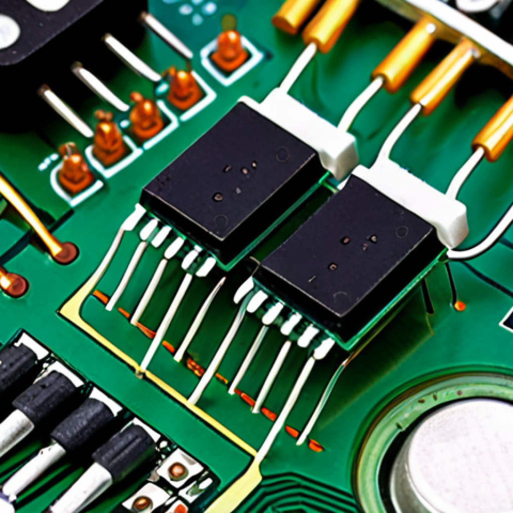 **

A close-up shot of various electronic components (resistors, capacitors, ICs) laid out on a PCB (printed circuit board) with schematics in the background. The focus is on the detail and complexity of modern electronics.

**