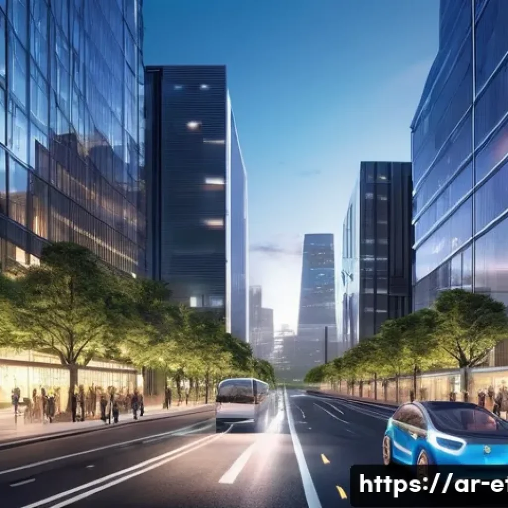 전자기술사와 관련된 최신 이슈 - **Prompt:** A futuristic, bustling cityscape at dawn, showcasing a seamlessly integrated smart grid....