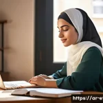 Home 18 전자기술사 필기시험에서 오답 최소화 전략 - **Mental Preparation and Confidence**
A young Arab woman in her early twenties, dressed modestly...