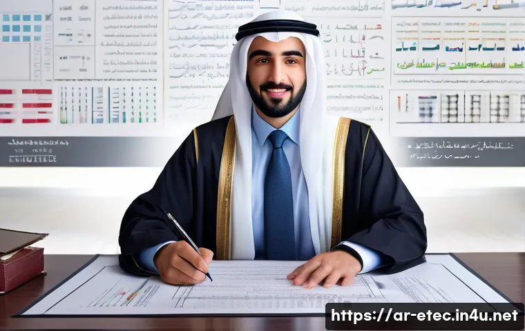 전자기술사와 실무 중심 자격증의 차이 - A professional Middle Eastern male engineer in traditional business attire with an Arabic-style offi...