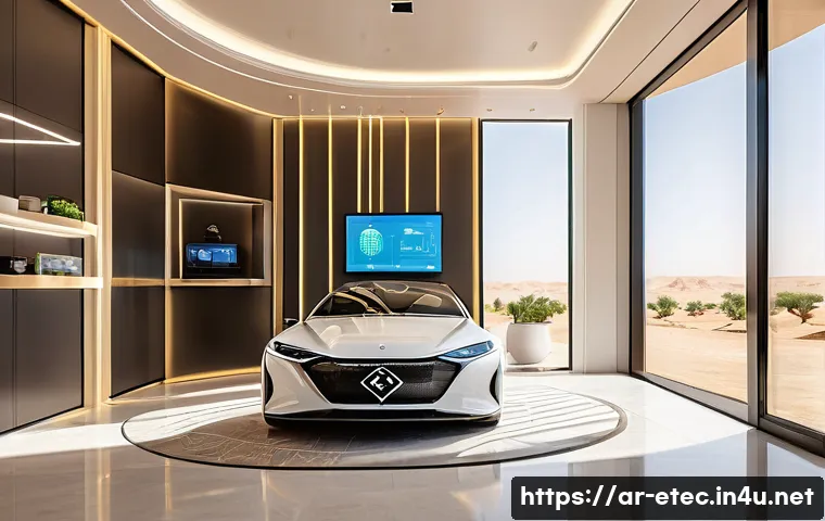 전자기술사와 관련된 기술 세미나 발표 - A detailed futuristic smart home interior in Riyadh showcasing advanced lithium-ion battery storage ...