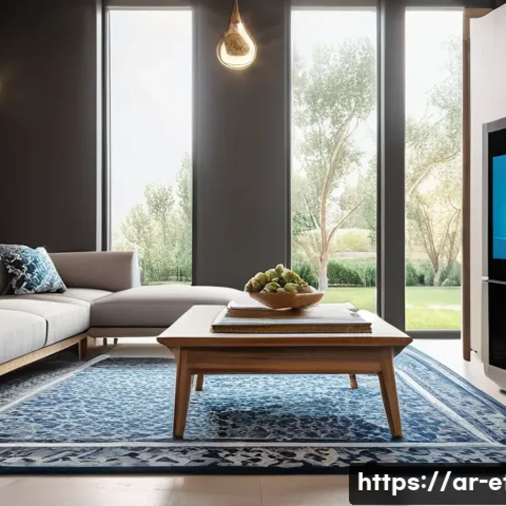 전자기술사와 최신 IT 기술의 접목 - A modern Middle Eastern living room featuring an integrated smart home system with AI-powered electr...