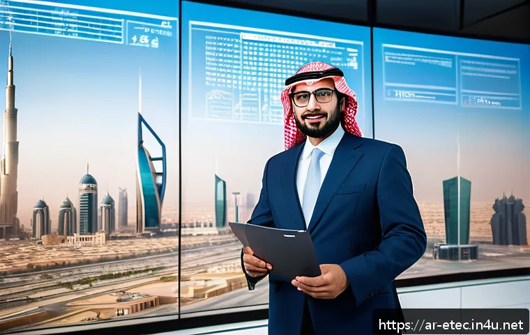 전자기술사와 기술직 연봉 협상 팁 - A professional Middle Eastern electronics engineer in a modern office setting, wearing formal busine...