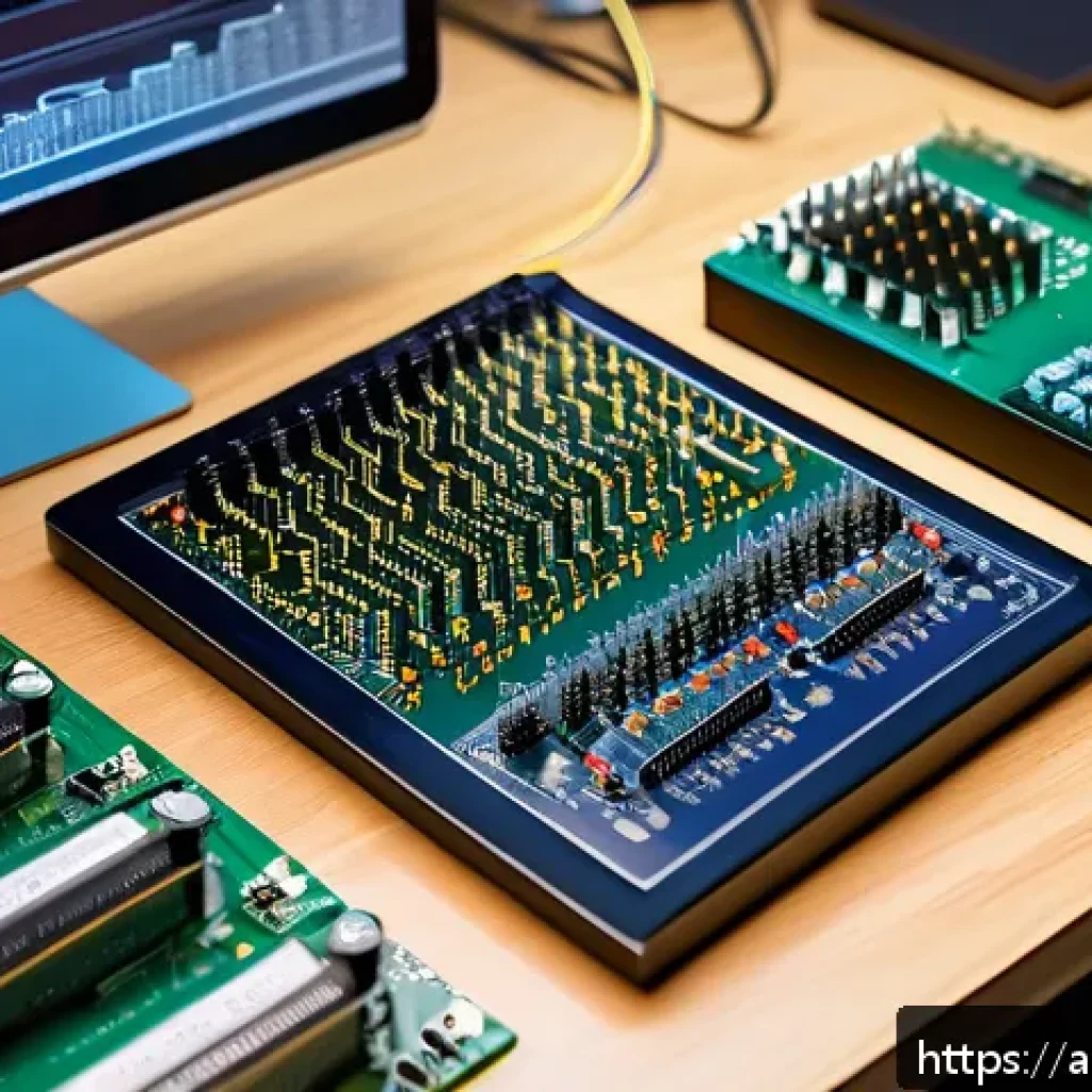 전자기술사 중점 과목 완벽 해설 - A detailed close-up of an electronics engineering workspace focused on analog and digital circuit de...
