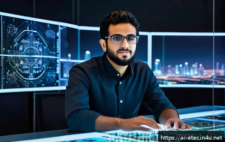 전자기술사와 관련된 최신 회로 설계 기법 - A high-tech electronics engineering workspace with an Arab engineer wearing smart casual attire and ...