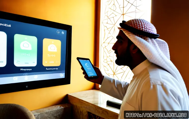 Home 17 전자기술사와 IoT 기술 활용법 - Photorealistic Arab electronics engineer in modest professional attire using a tablet to monitor a s...